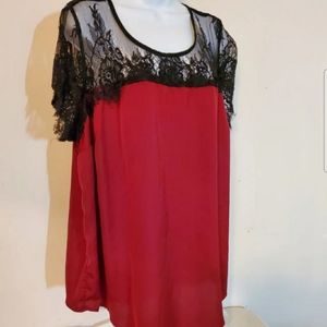 Torrid pretty red and black Top